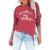 European & American Style Loose Fit Long Sleeve Printed Round Neck Hoodie