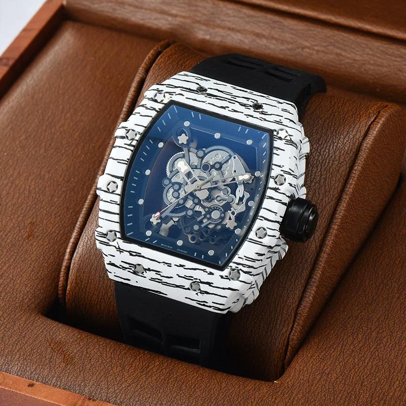Precision Quartz Watch Stylish Wood Grain Watch Business Carbon Fiber Grain Quartz Watch Classy Creative Fashion Simple Clock