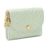 Louis Vuitton Rosalie S-Lock Blume Anhänger Dekorative Streifen Detail Leder Geldbörse Damen Geldbörse Minzgrün M29805