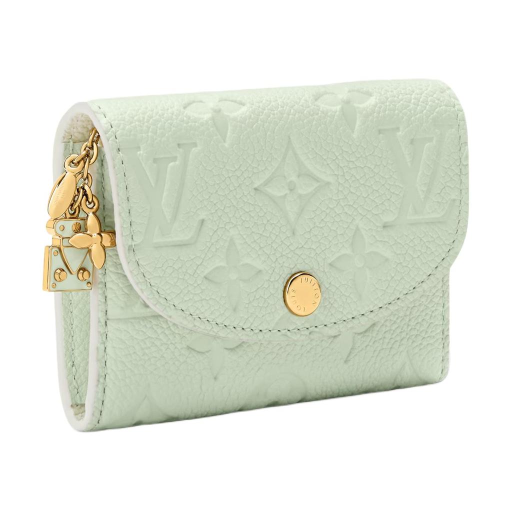 Louis Vuitton Rosalie S-Lock Blume Anhänger Dekorative Streifen Detail Leder Geldbörse Damen Geldbörse Minzgrün M29805