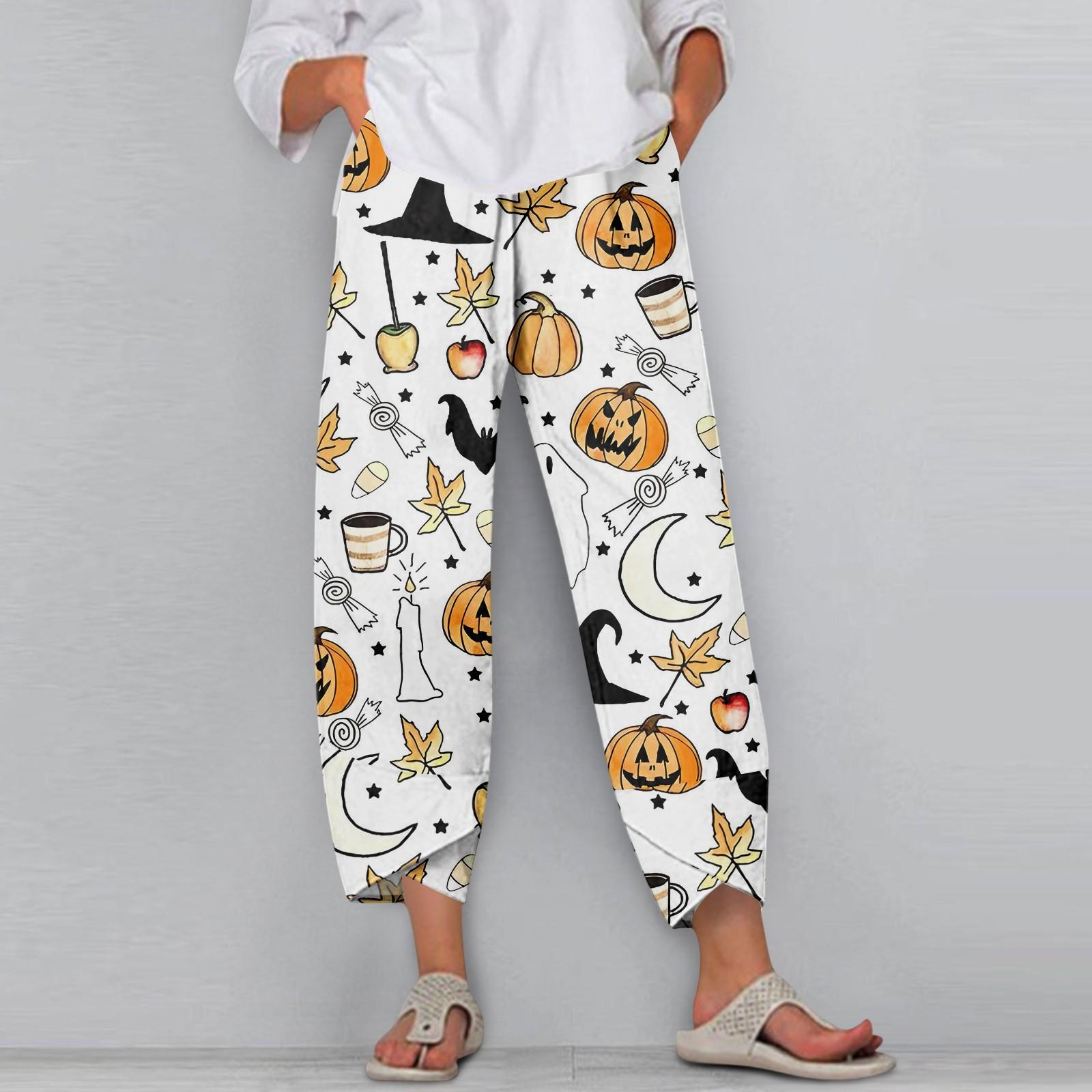 

Women s Pants With Pockets Casual Trousers Pants For Women Summer Casual Wide Leg Elastic Waist Pants With Pockets S білий