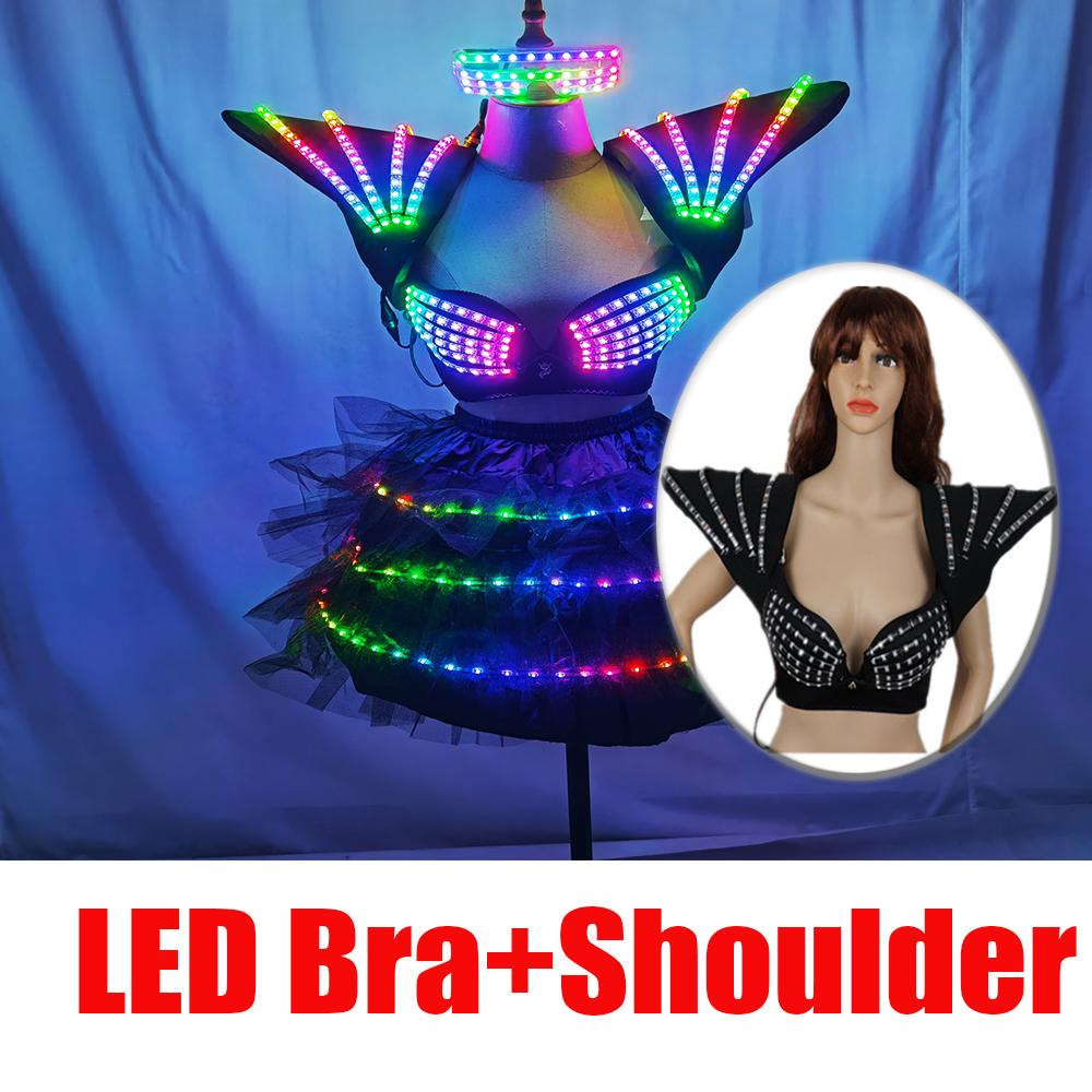 LED Kostīms Cosplay Futuristisks Izgaismojams Apģērbs