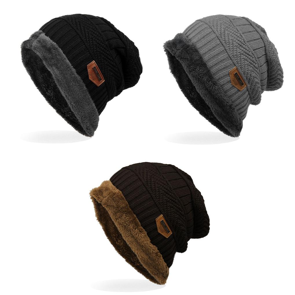 Gorro de Invierno para Hombre Gorros de Punto Negros Gorro de Otoño Gorra para Esquiar al Aire Libre Gorro Grueso Cálido Gorros Tipo Calavera Gorro de Lana Gorra para Montañismo Suave