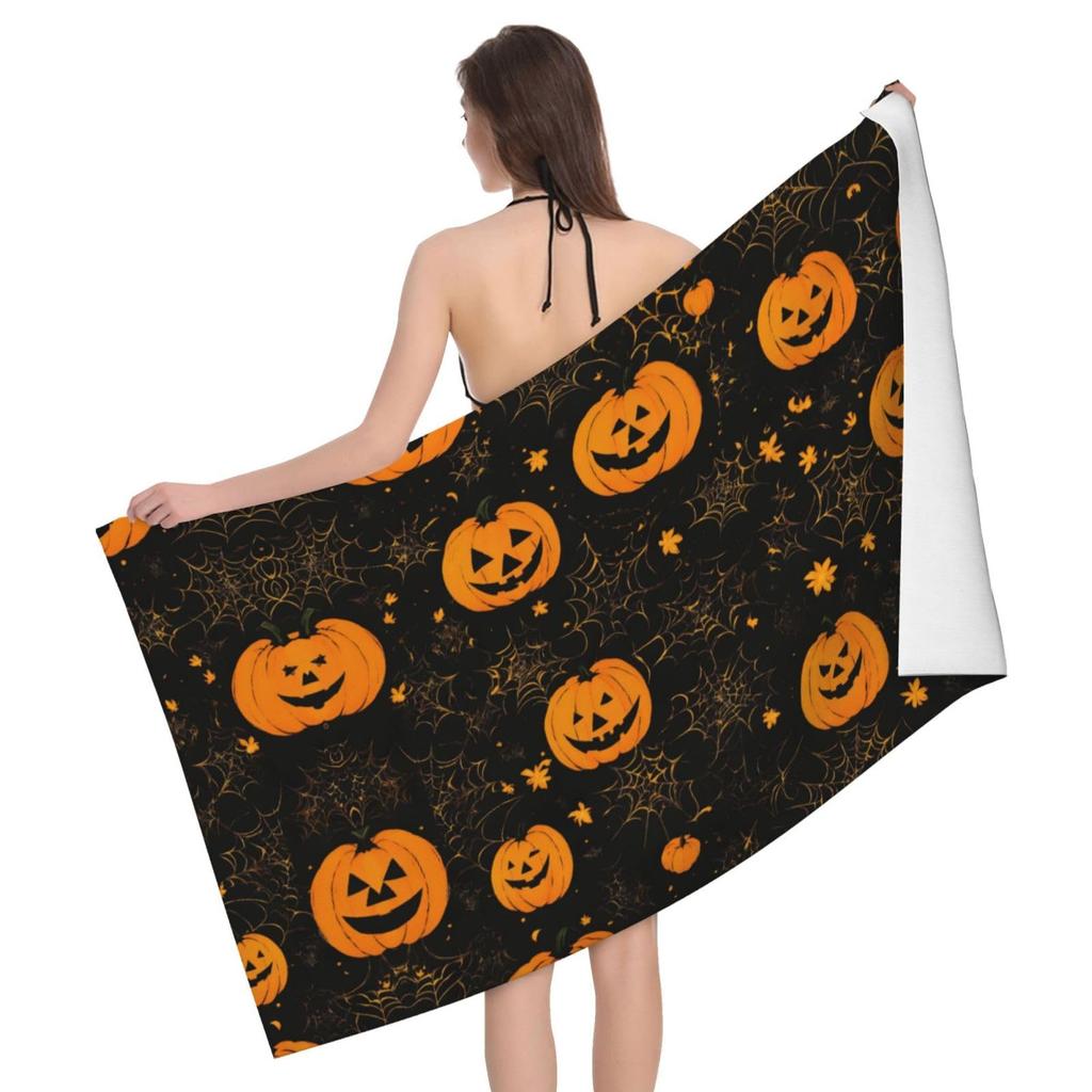 Halloween Beach Towel Microfiber Bath Towels Quick Dry Towel for Swimmers Sand Proof Beach Towels for Hotel Gym Spa Yoga Sports
