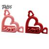 Couple Gift for Anniversary Heart Photo Stand with Embossed LOVE Letters, 3D Printed Vertical Slot Wedding Sign In Table Decoration Picture