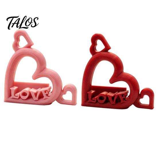 Couple Gift for Anniversary Heart Photo Stand with Embossed LOVE Letters, 3D Printed Vertical Slot Wedding Sign In Table Decoration Picture