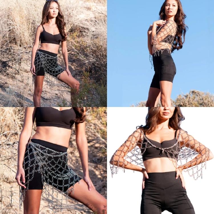 Layered Waist Chain Shoulder Chain Belt Layered Raves Belly Body Chain Beach Raves Party Club Body Accessories for Women