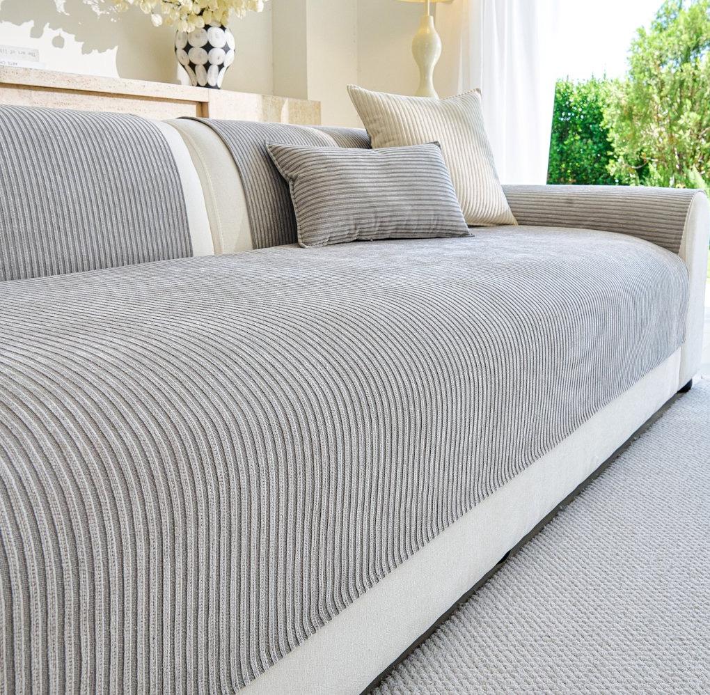 Simplized Stripe Chenile Sofa Cover New Arrival Anti-Slip Sofa Seat Pad for Living Room Couch Slipcover Sofa Towel Pet Friendly
