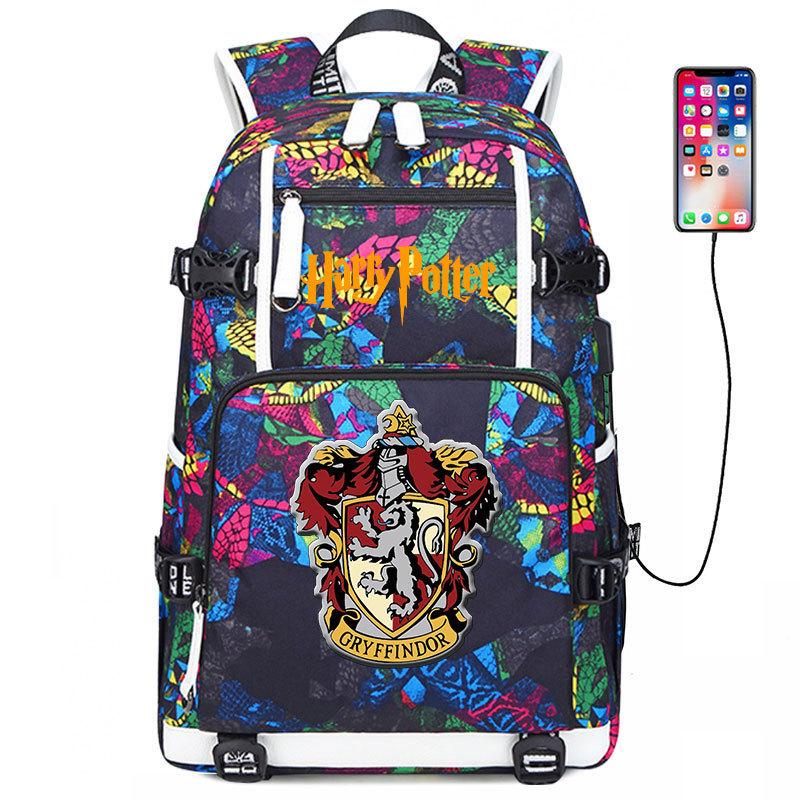 Magic School Usb Student School Bag Harry Potter Backpack Men'S And Women'S Casual Travel Bag