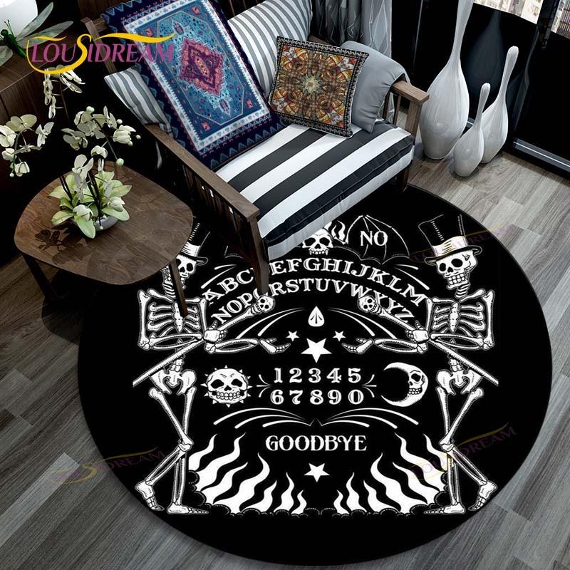 Ouija-Brett-Teppich, Fußmatte, Bodenmatte, Teppich, rund, für Zuhause, Hotel, Wohnzimmer, Fußmatten, rutschfester Teppich