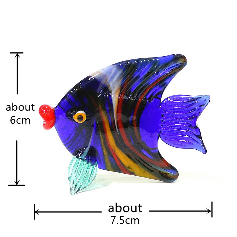 Murano Glass Sea Fish Mini Figurines Colorful Cute Vivid Simulation Marine Animal Craft Ornaments Home Aquarium Decor Collection