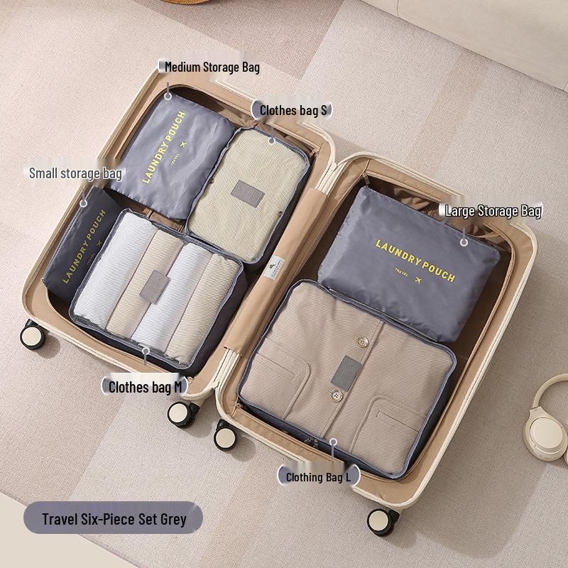Four-Piece Travel Compression Bag Set for Clothes, Underwear, Toiletries, and Cosmetics