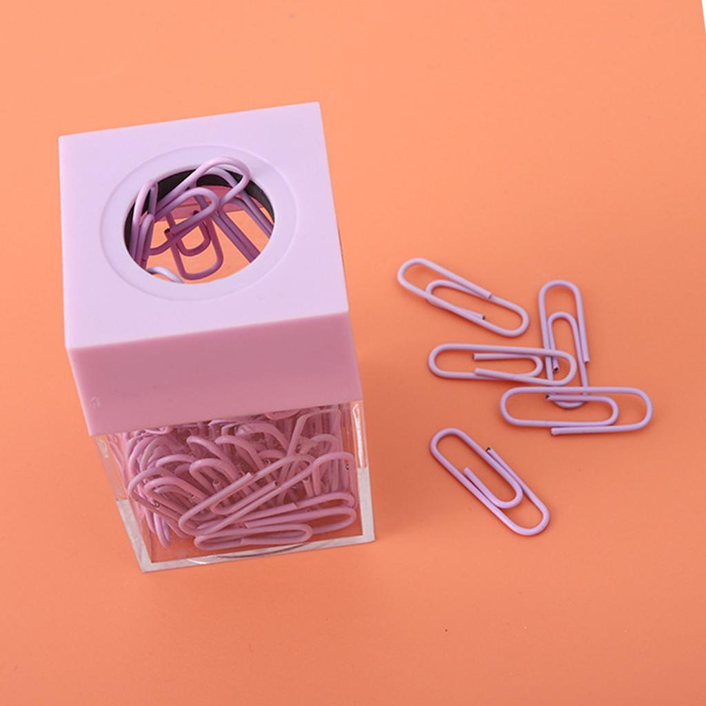 Magnetic Paperclip Dispenser Large Capacity Transparent Paper Clip Storage Organizer for Desk