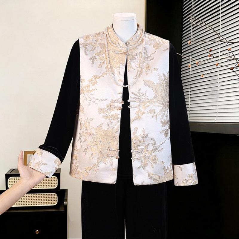 2026 Spring Collection: Elegant Gold Velvet Vest Suit for Women (Three-Piece Set)
