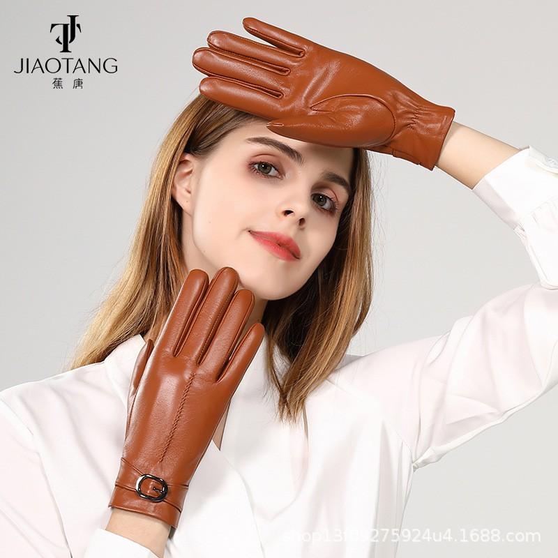 Womens Winter Warm Touchscreen Leather Gloves Sheepskin Thermal Driving Cycling