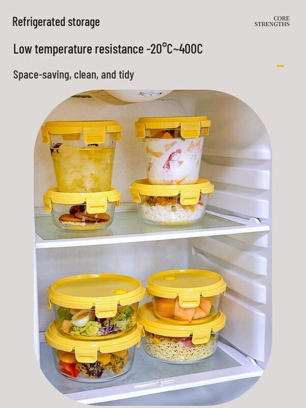 ZISIZ Round Glass Food Container