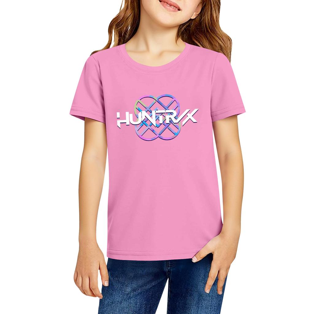 Fashionable Round Neck Short Sleeve Work Clothes Printed Tops For KID Summer Tops