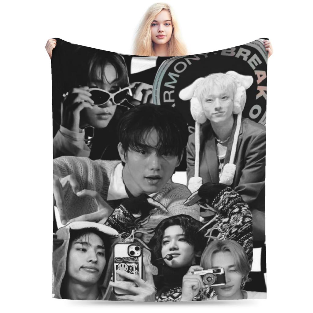 DUH! P1Harmony Kpop Music Album Blankets Lightweight Thin Flannel Comfortable Gift  Throw Blankets Bedspreads