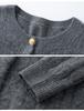 100% Pure Cashmere Women's Round Neck Loose Cable Knit Cardigan - Versatile & Casual for Autumn/Winter