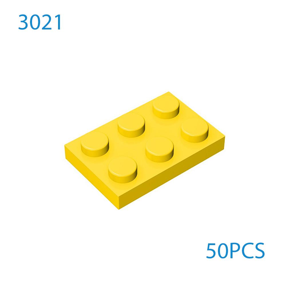 50pcs DIY MOC Building Blocks Thin Figures Bricks 2x3 Dots 12Color Educational Compatible 3021 Toys for Children Christmas gift