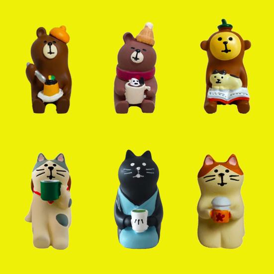 Mini Cat Model Small Garden Decor Resin Miniature Zakka Cat Figurine