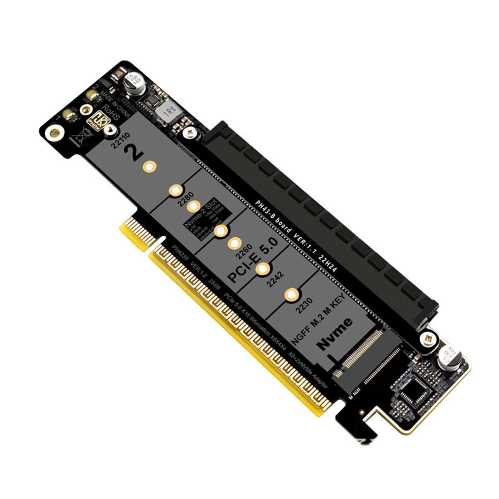 

PH4235 PCIe5.0 Lane Splitting Expansion Adapter Card M.2 NVMe Port Expansion Card Adapter Compatible for Windows and Linux
