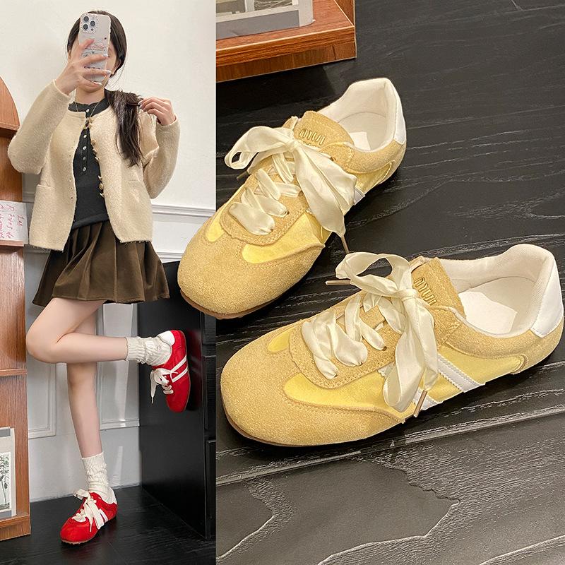 Versatile Korean Retro Summer Niche Ballet Training Shoes Women's 2025 New Flat-bottomed Sports and Leisure Shoes Board Shoes