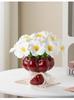 Ceramic Hand-held Flower Vase Desk Decoration Flowers Arrangement Artificial Flower Decorative Floral Vases Room Aesthetic Decor