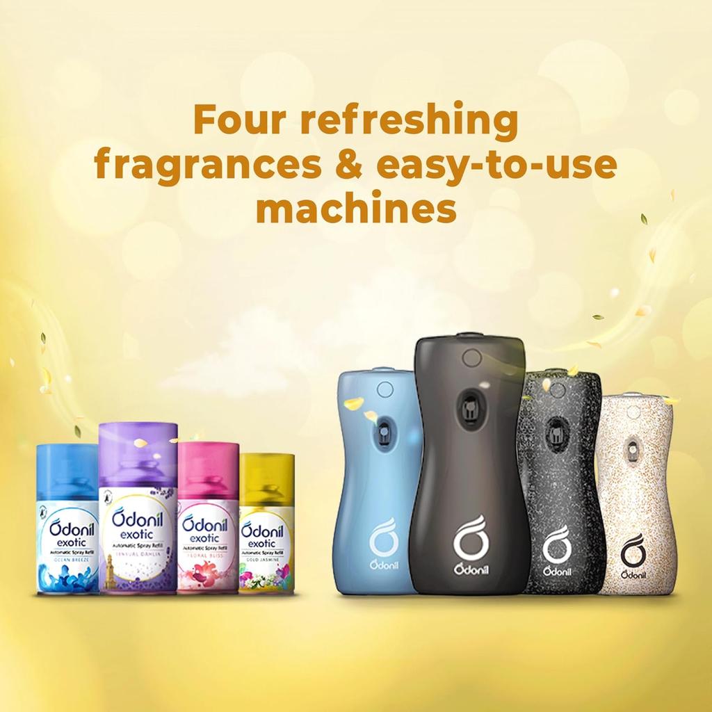 Dabur Odonil Automatic Air Freshener Spray Refill 225Ml Gold Jasmine Long Lasting Fragrance For Home Office Washroom