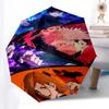 1 Stück Jujutsu Kaisen Charaktere Automatisches Öffnen und Schließen Regenschirm Tragbares Dreifach faltbares Design mit 8-Speichen-Eisenrahmen, Outdoor, Geschenk für Fans, Reisende, Tägliche Nutzung,