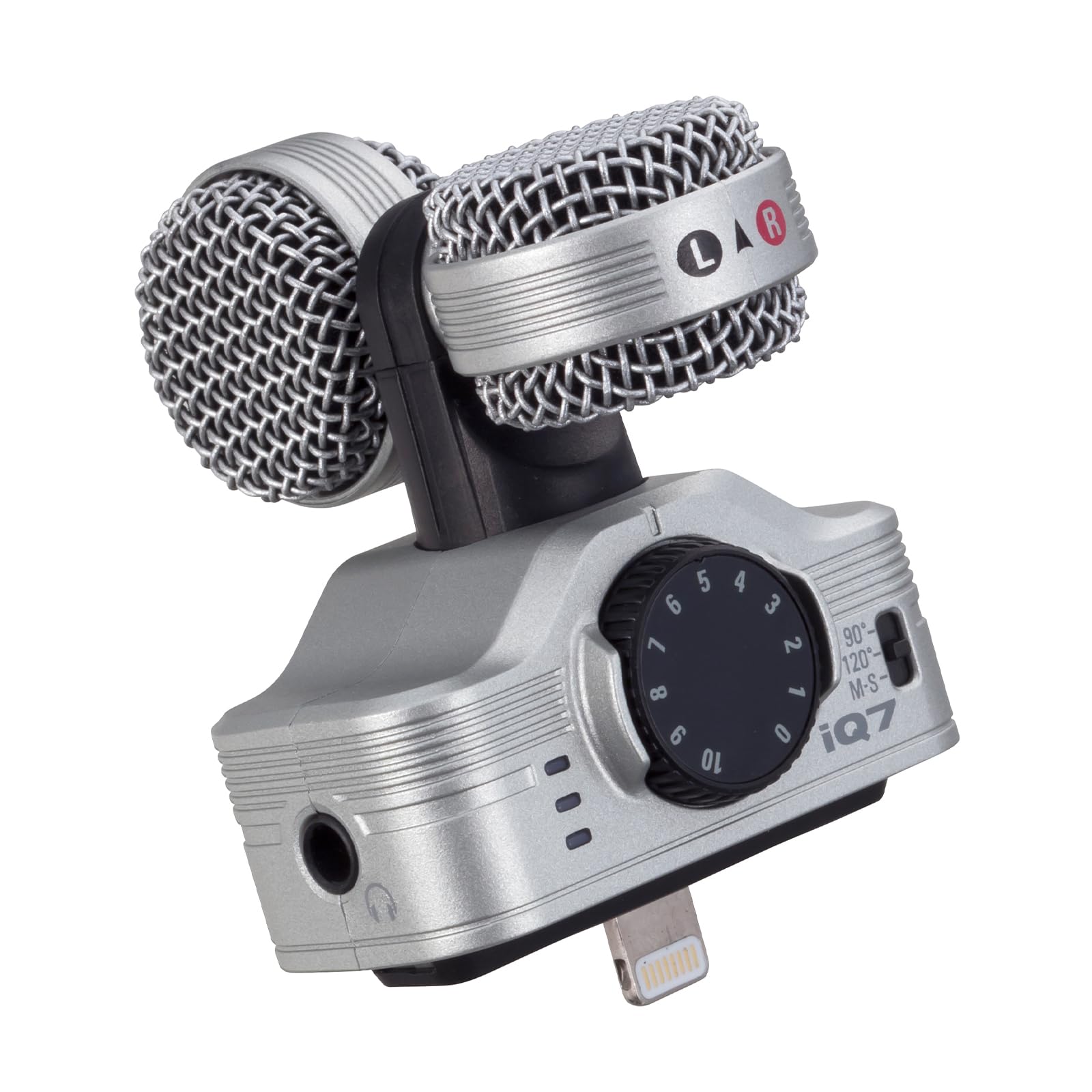 

ZOOM iQ7 Lightning Stereo Microphone for iPhone and Smartphone MS Variable Video iOS 17 Compatible Extended iPad, Recording, System, Directionality,