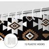 Black Western Aztec Shower Curtain, Vintage Abstract Geometric Cowboy Shower Curta Set, Boho Southwestern Tribal Native Neutral Fabric Shower Curta