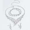 Fashion Bridal Necklace Earrings Jewelry Set Zircon Wedding Banquet Jewelry Wedding Dress Accessories