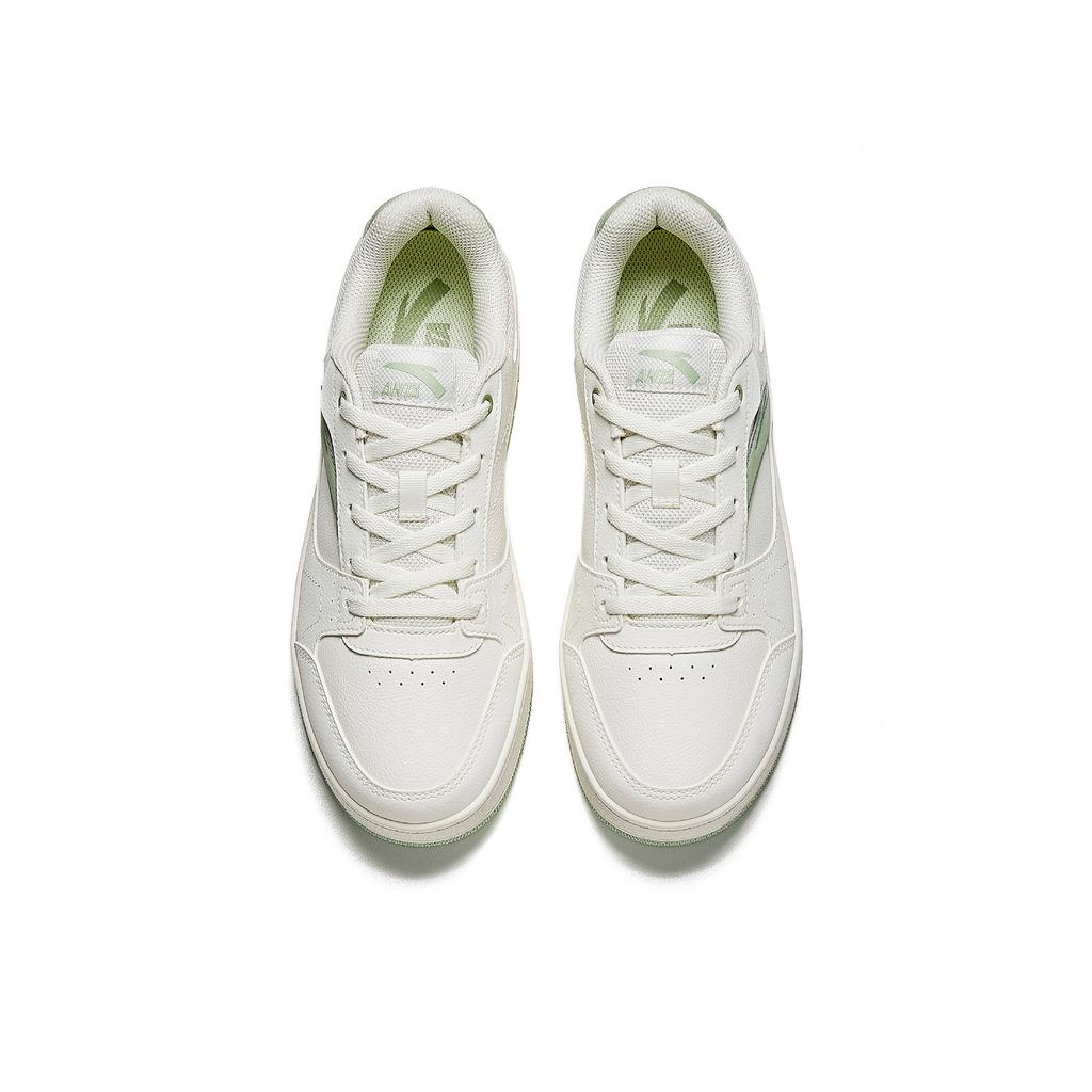 Anta Year 2 Simple Versatile Classic Fashion Durable Lightweight Low-Top Skate Shoes Women Sneaker White Ceramic-Glaze-Green 922548068-7