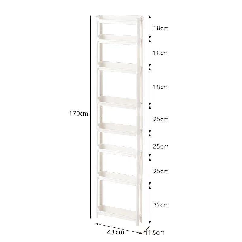 Slim Behind-Door Storage Trolley: Multi-Layer Shelf for Bathroom & Toilet.