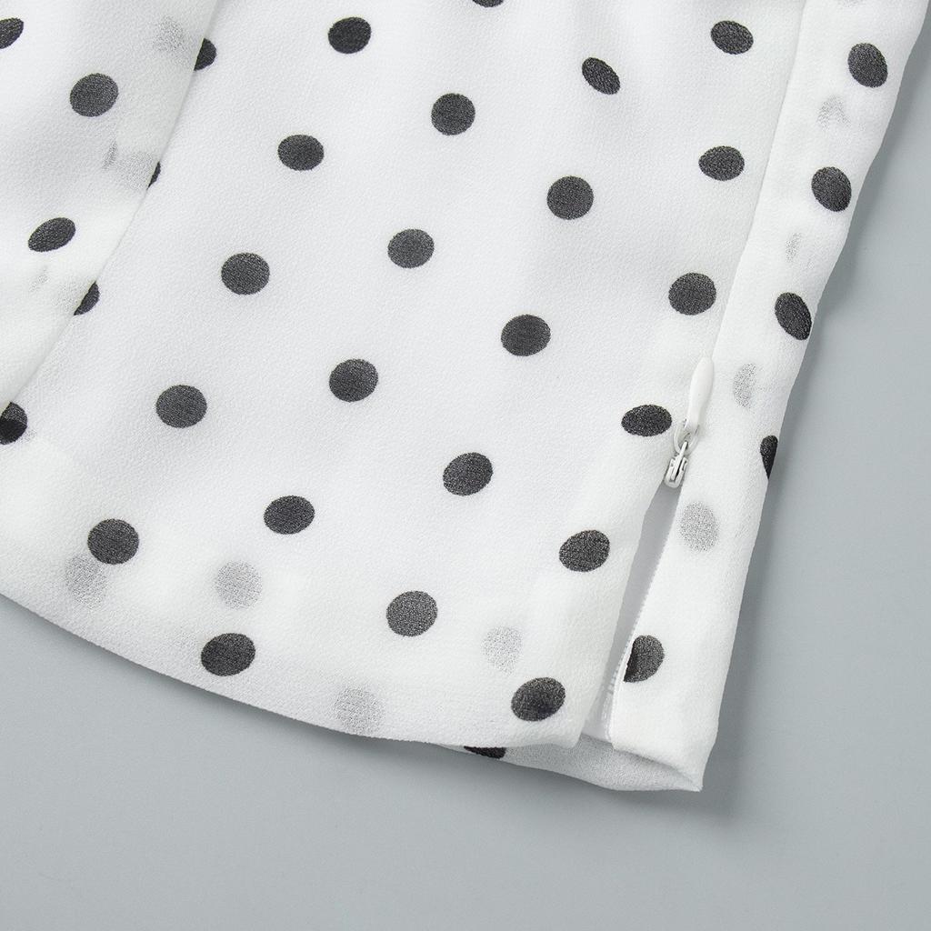 Summer Polka Dot Matching Set Sexy Tie-front Halter Top Low-waist Midi Skirt Y2K Hot Girl Outfit For Women
