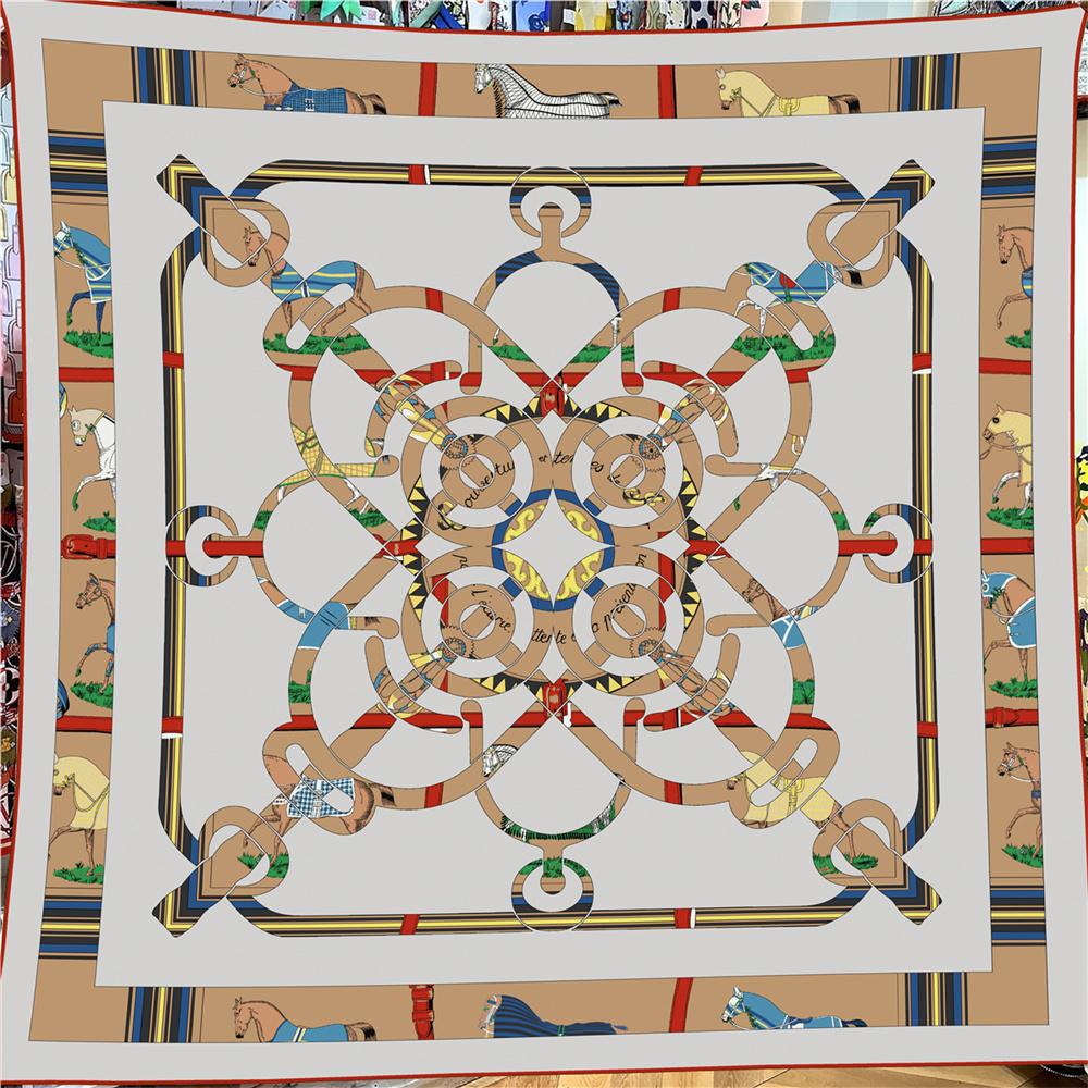 POBING Silk Cashmere Scarf Women Manual Hand Rolled Square Scarves Wraps Big Bandana Luxury Hijab Female Foulards Poncho 135CM