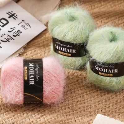 Comfortable Thread Cotton Blended Alpaca Mohair Yarn Soft Fluffy Long Haired Knitting Yarn Handmade Crochet Yarn Hand Crochet