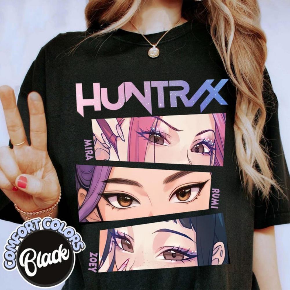 T-shirt Comfort Color T-shirt Huntrix Girls' Shirt for Kpop Fans Mira Rumi Joey Idol Group Huntrix Merch Top