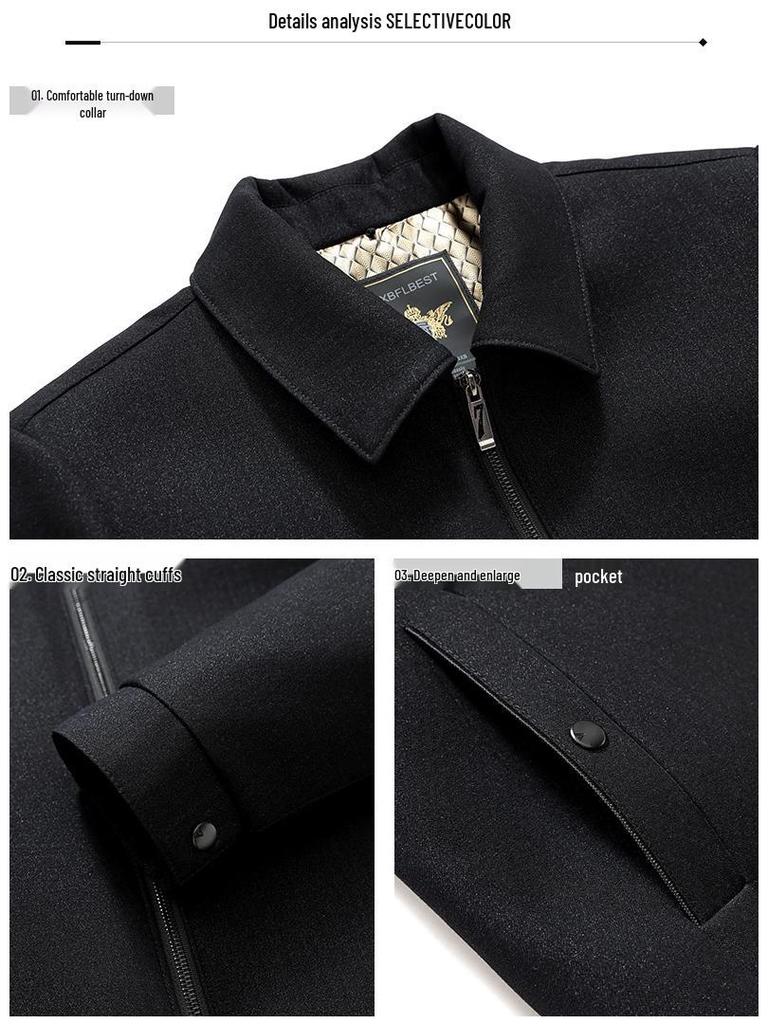 2025 Men's Autumn/Winter Thickened Outerwear Set for Middle-Aged and Elderly Dads and Grandpas