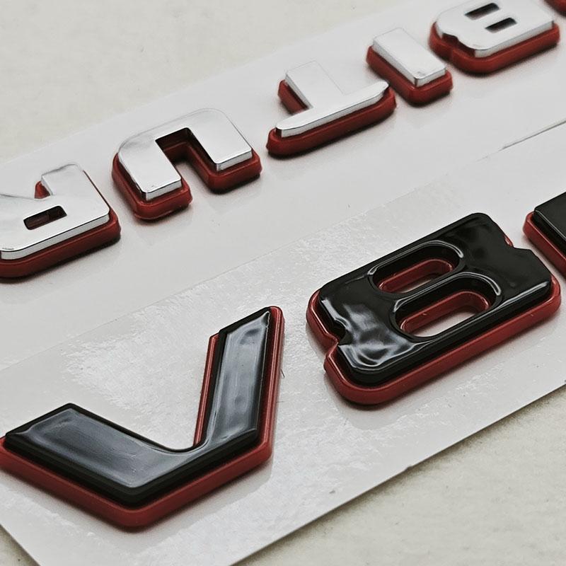 3D ABS Black Red Car Letters Logo V8 BITURBO Side Fender Badge Emblem Decal For Mercedes Benz AMG C63 E63S SL63 GLC63 G63 GLE63S