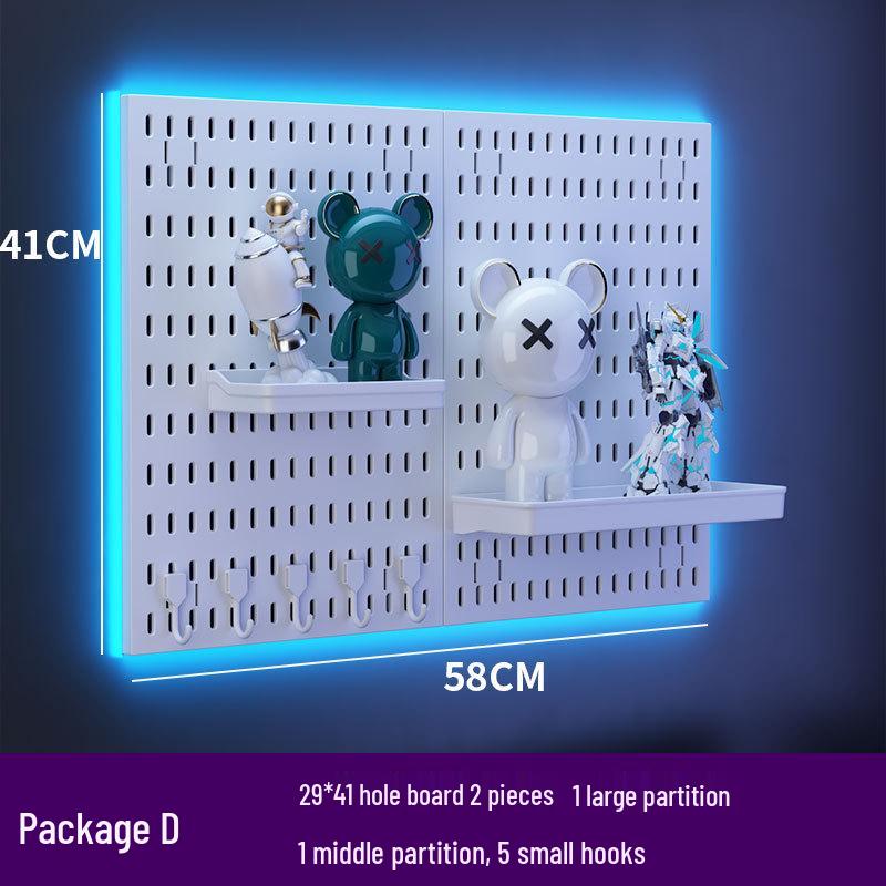 Punch-Free Perforated Board Rack: DIY E-Sports & Study Room Wall Decor for Game Equipment Display