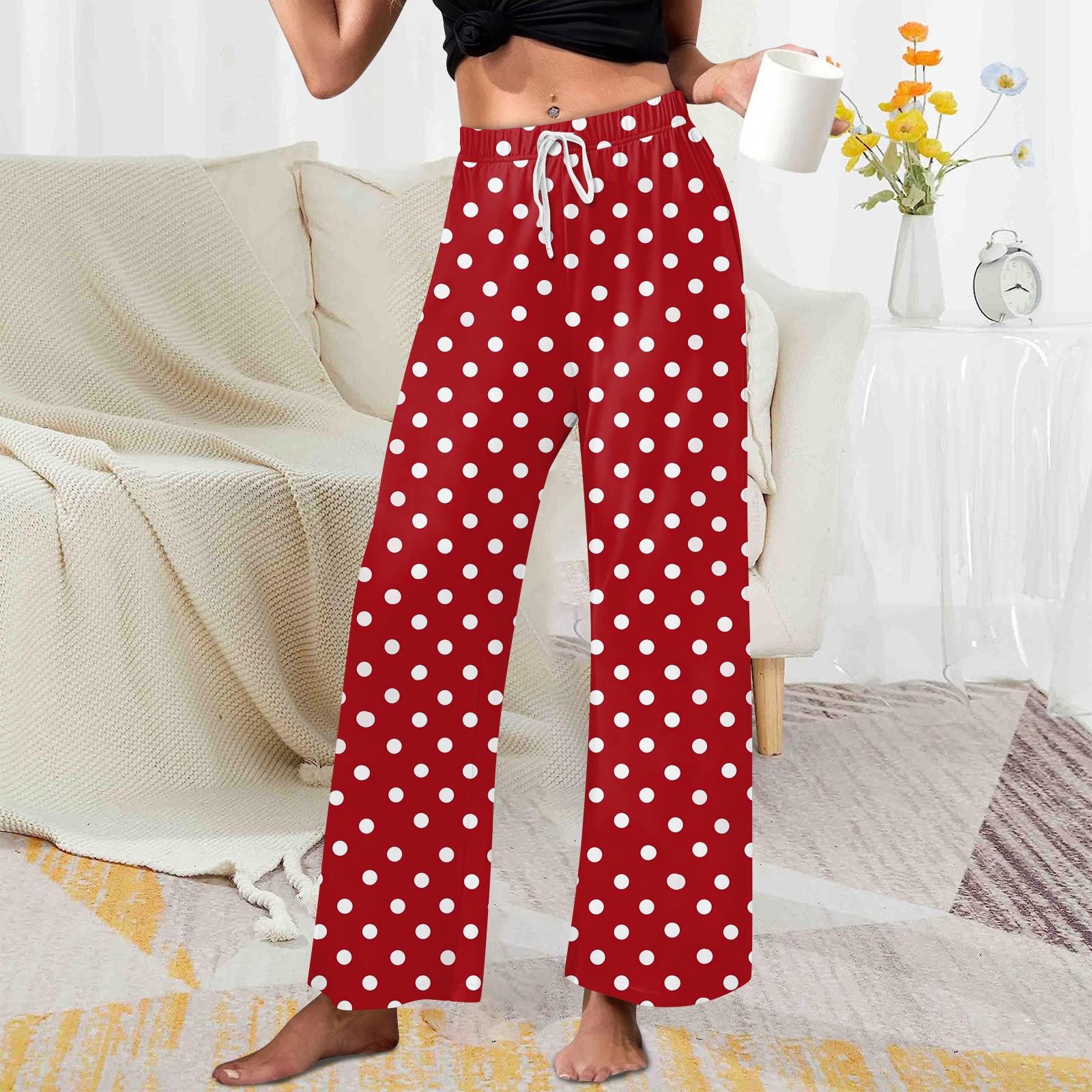 

Женские домашние брюки с принтом Allover, пижамные брюки для сна, длинные брюки, пижамные брюки, брюки для йоги XL киноварь