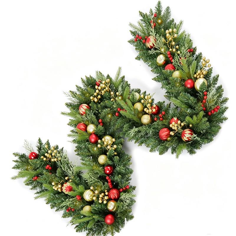 Christmas Wreath Hanging Decor PVC Artificial Berry Vine Garland Door Wall Hotel Mall Holiday Decoration