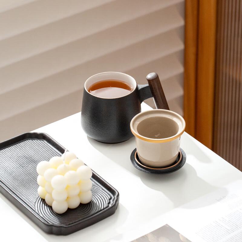 OLOEY Coarse Pottery Tea Infuser Mug
