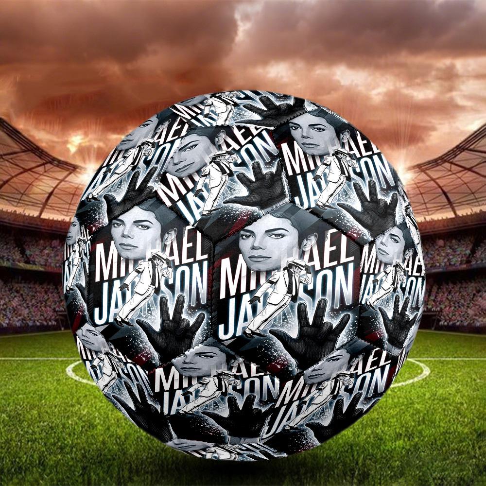 Michael Jackson Print Size 5 Soccer Ball, Standard Match Football for Sports Game and Team Practice, Ideal Gift for Soccer Fans