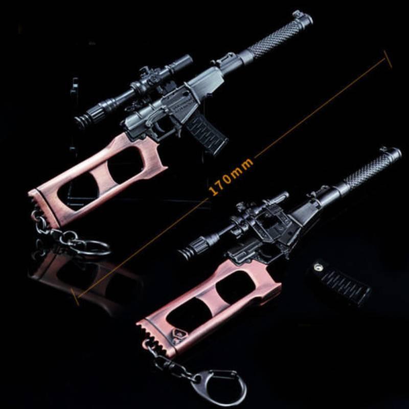 Gun Model Pubg Keychain Metal Game Peripheral Backpack Pendant Gift Children