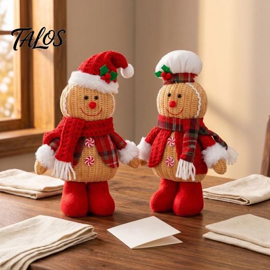 Creative Christmas Dolls for Home Gingerbread Plush Doll Decoration, Stuffed Boy Girl Indoor Winter Festive Soft Furnishings Ornament Tiered