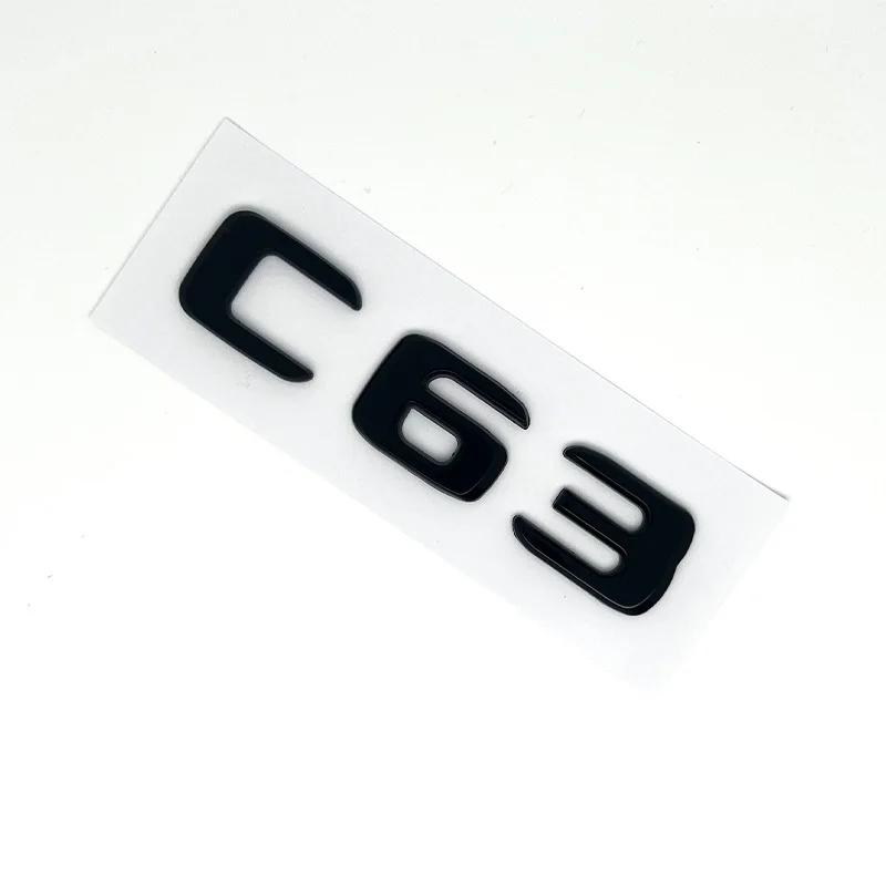 Letras de Logo C63S Negras 3D Insignia V8 BITURBO Pegatina Trasera de Estrella para Coche Maletero Emblema AMG Para Mercedes Benz AMG W205 C205 Accesorios