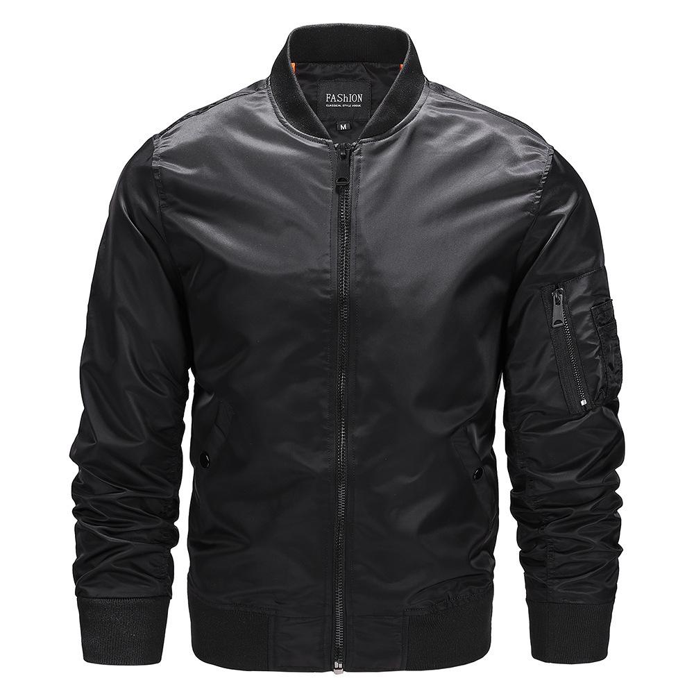Chaqueta de béisbol para hombre, primavera y otoño, abrigo fino, cuello alto, chaqueta de vuelo de talla grande